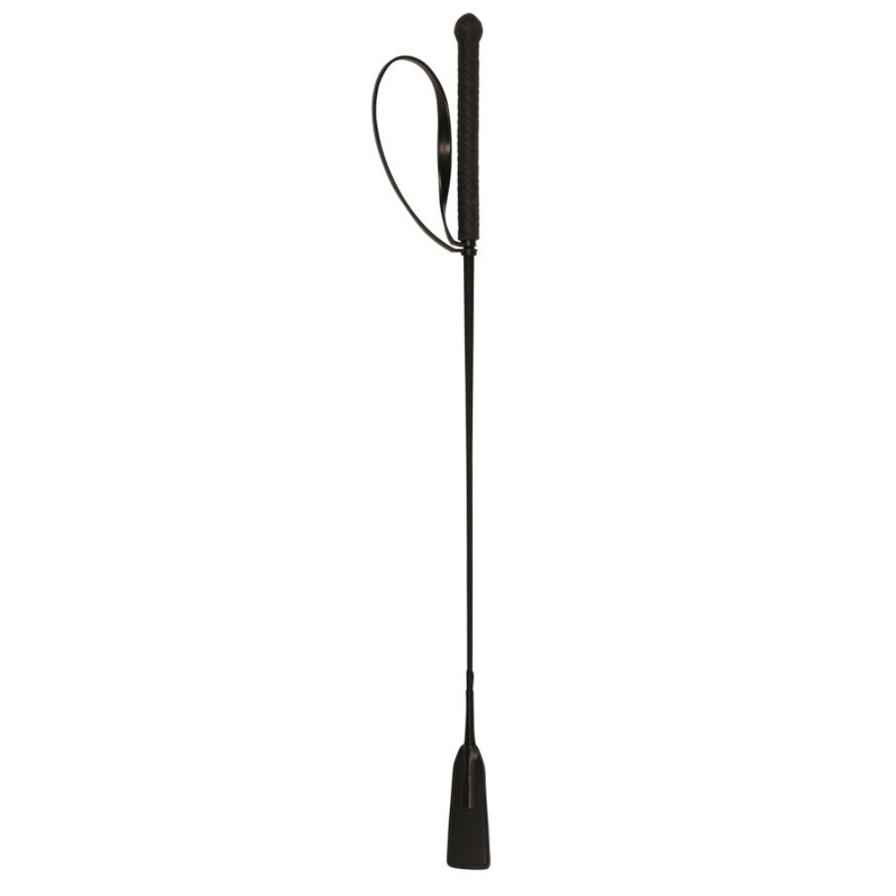 Lēcienu pātaga ar atloku, 65 cm, melna